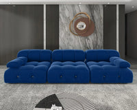 Matrix Minimalist Modular Sofas | Blue Velvet Couch Sectionals 3-seaters