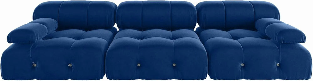 Matrix Minimalist Modular Sofas | Blue Velvet Couch Sectionals 3-seaters