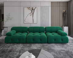 Matrix Minimalist Modular Sofas | Green Velvet Couch Sectionals 3-seaters