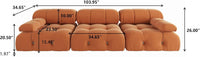 Matrix Minimalist Modular Sofas | Orange Velvet Couch Sectionals 3-seaters