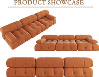 Matrix Minimalist Modular Sofas | Orange Velvet Couch Sectionals 3-seaters