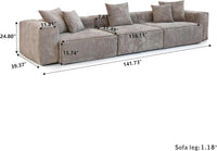Matrix Modern Modular Sofas | Brown Corduroy Couch Sectionals 3-seaters