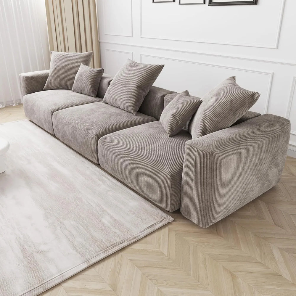 Matrix Modern Modular Sofas | Brown Corduroy Couch Sectionals 3-seaters