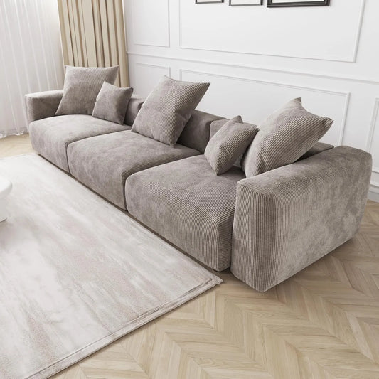 Matrix Modern Modular Sofas | Brown Corduroy Couch Sectionals 3-seaters