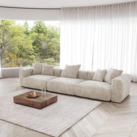 Matrix Modern Modular Sofas | Beige Corduroy Couch Sectionals 3-seaters