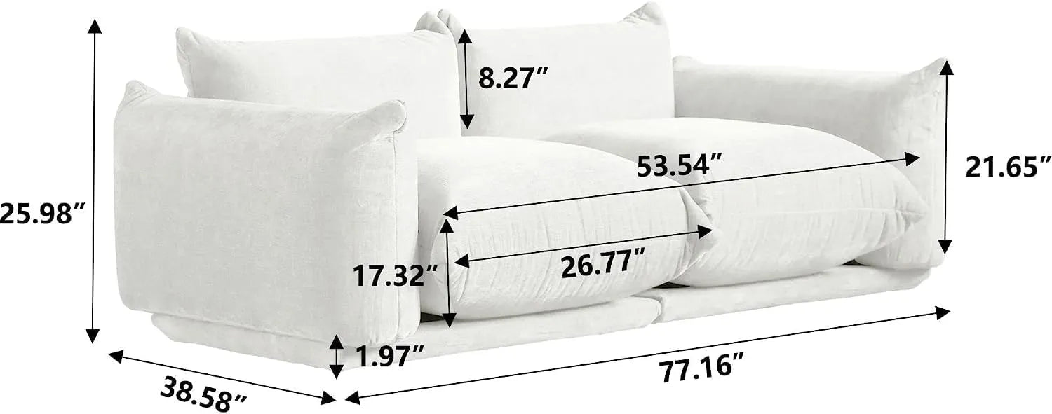Sofá modular de dos plazas Matrix color beige | 2 piezas, tela de chenilla, para espacios pequeños