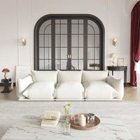 Matrix Modern Sectional Sofas | Beige Chenille Couch Sectionals 3-seaters