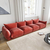Matrix Modern Sectional Sofas | Orange Chenille Couch Sectionals 4-seaters