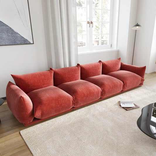 Matrix Modern Sectional Sofas | Orange Chenille Couch Sectionals 4-seaters