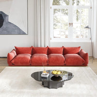 Matrix Modern Sectional Sofas | Orange Chenille Couch Sectionals 4-seaters