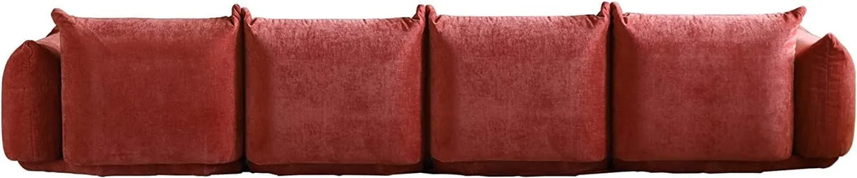 Matrix 4-Seater Orange Modular Couch Sectional | 4-Piece, Chenille Fabric, Roomy Layout
