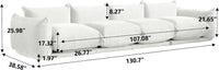 Matrix Modern Sectional Sofas | Beige Chenille Couch Sectionals 4-seaters