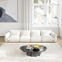 Matrix Modern Sectional Sofas | Beige Chenille Couch Sectionals 4-seaters