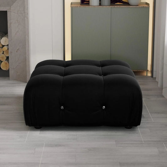 Matrix Minimalist Modular Sofas | Black Velvet Ottomans