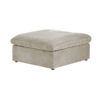 Deluxe Premium Cloud Sectional Sofas Covers | Khaki Cotton and Linen Cloud Ottoman Cover