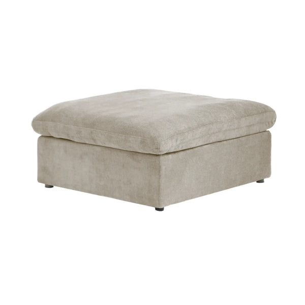 Deluxe Premium Cloud Sectional Sofas Covers | Khaki Cotton and Linen Cloud Ottoman Cover