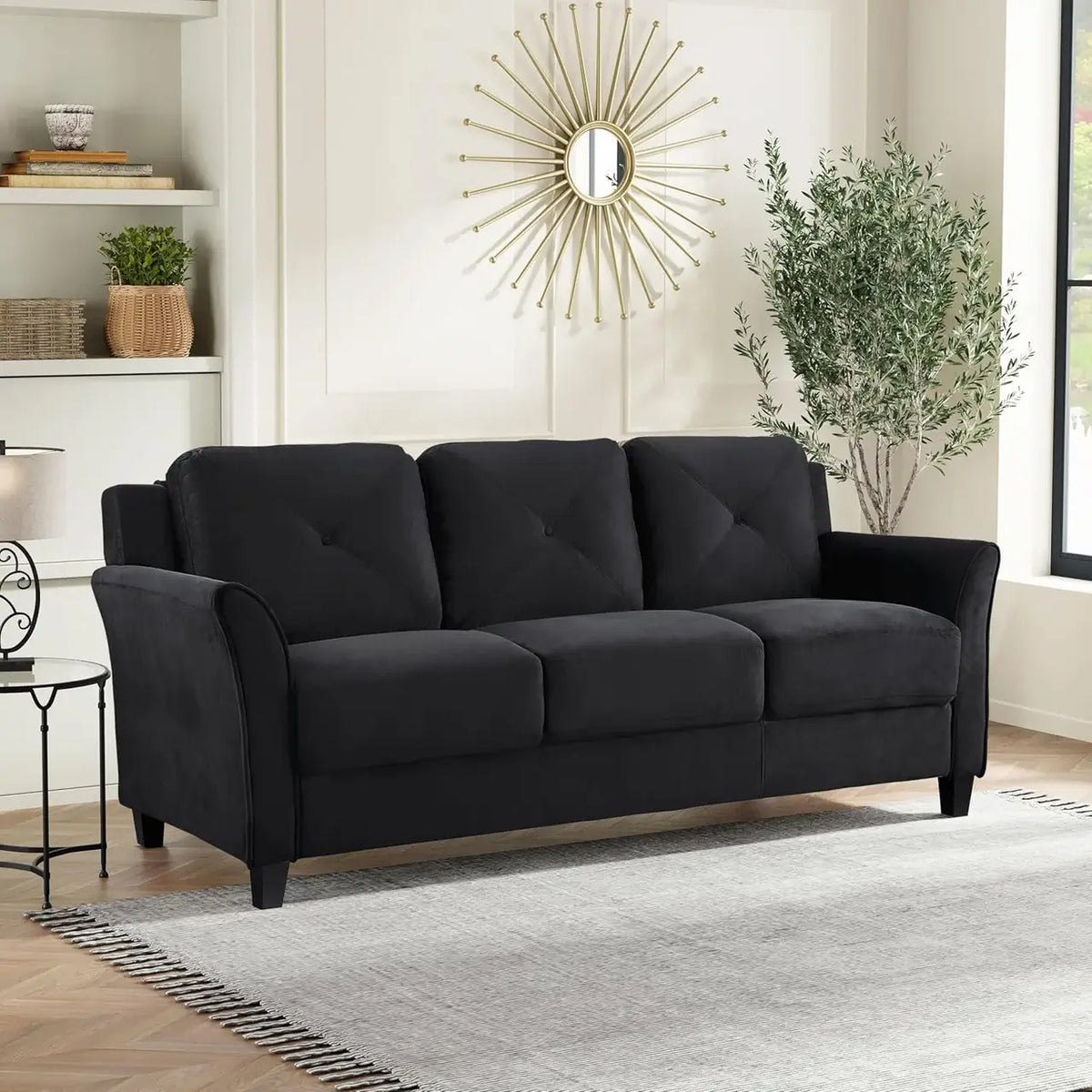 Lifestyle Solutions black sofa for for budget limited people under _500