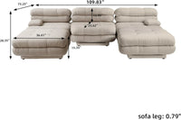 Matrix Italian Modular Sofas | Light Brown Teddy Velvet Couch Sectionals 3-seaters