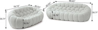 Essential Floor Sofas | 2-Piece Light Grey 3D Knitted Fabric Sofa Sets 5-seaters