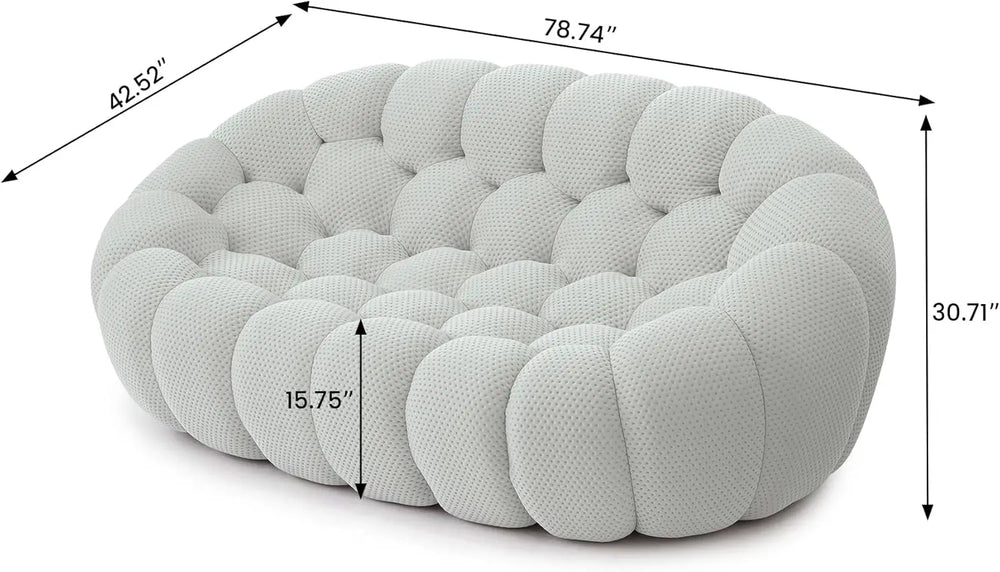 Essential Floor Sofas | Light Grey 3D Knitted Fabric Loveseats 2-seaters