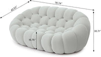 Essential Floor Sofas | Light Grey 3D Knitted Fabric Loveseats 2-seaters
