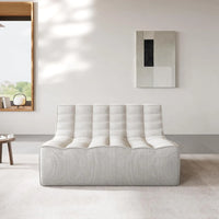 Essential Classic Floor Sofas | Light Grey Chenille and Linen Loveseats 2-seaters