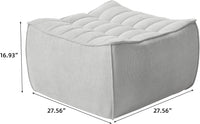 Essential Classic Floor Sofas | Light Grey Chenille and Linen Ottomans