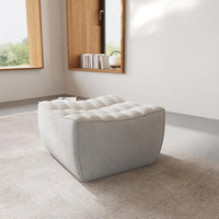 Essential Classic Floor Sofas | Light Grey Chenille and Linen Ottomans