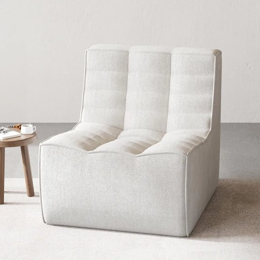 Essential Classic Floor Sofas | Light Grey Chenille and Linen Single Seat 1-seater