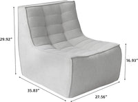 Essential Classic Floor Sofas | Light Grey Chenille and Linen Single Seat 1-seater