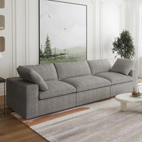 Deluxe Premium Cloud Sectional Sofas | Light Grey Cotton and Linen Couch Sectionals 3-seaters