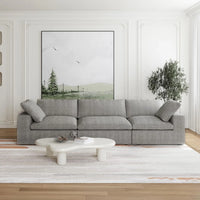 Deluxe Premium Cloud Sectional Sofas | Light Grey Cotton and Linen Couch Sectionals 3-seaters