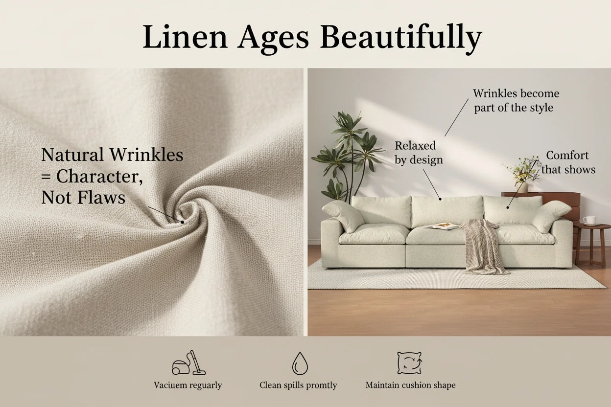 Linen Ages in a More Lived-In Way