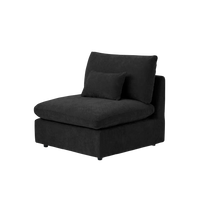 Deluxe Slope Cloud Sectional Sofas | Linen Black Single Sofa 40" Adjustable Backrest Pillows 1-Seater