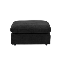 Deluxe Slope Cloud Sectional Sofas | Linen Black Ottomans 40" Modular Design 1-Seater