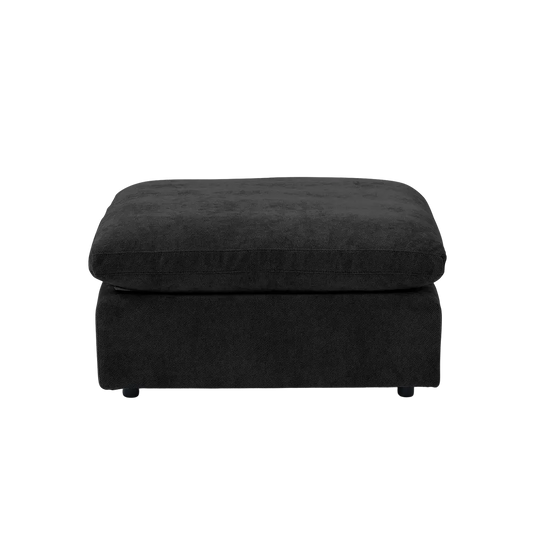 Deluxe Slope Cloud Sectional Sofas | Linen Black Ottomans 40" Modular Design 1-Seater