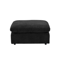 Deluxe Slope Cloud Sectional Sofas | Linen Black Ottomans 40" Modular Design 1-Seater
