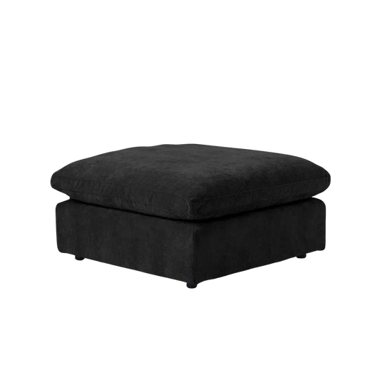 Deluxe Slope Cloud Sectional Sofas | Linen Black Ottomans 40" Modular Design 1-Seater