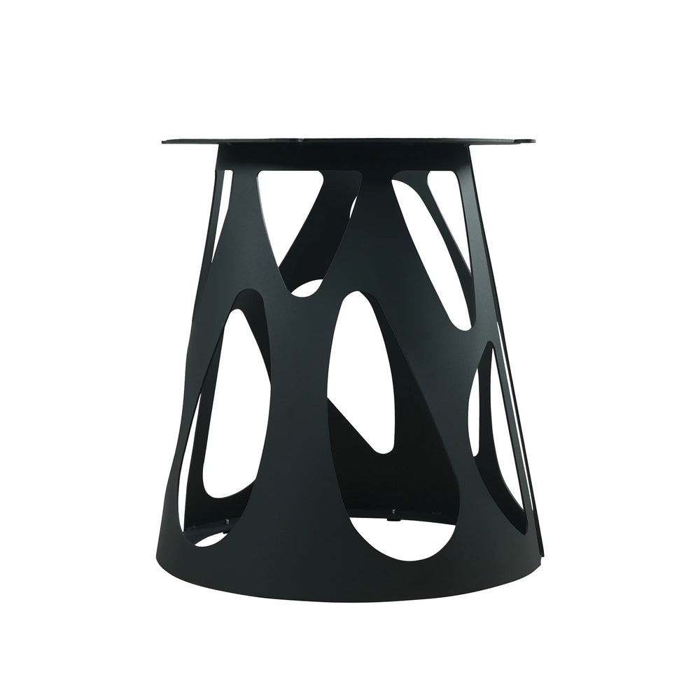 Marbella Sintered Stone Dining Table | 59" Matte Black Round With Lazy Susan Turntable