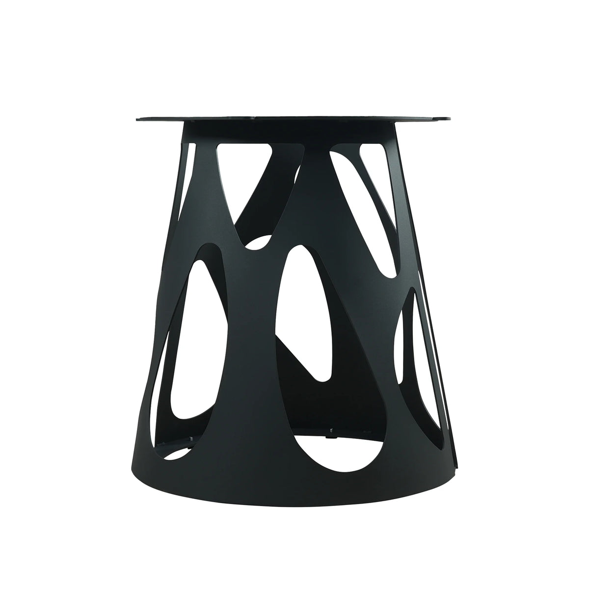 Marbella Sintered Stone Dining Table | 59" Matte Black Round With Lazy Susan Turntable