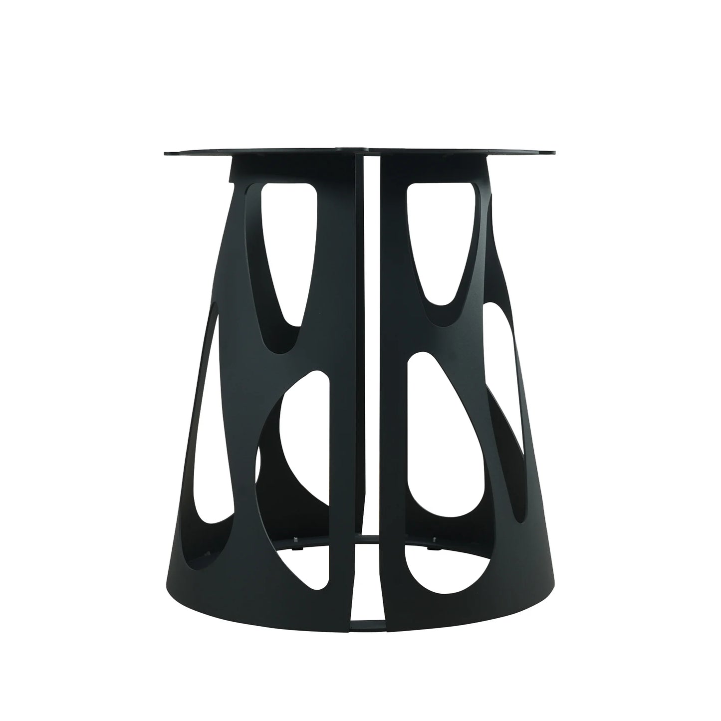 Marbella Sintered Stone Dining Table | 59" Matte Black Round With Lazy Susan Turntable