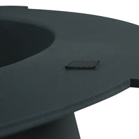 Marbella Sintered Stone Dining Table | 59" Matte Black Round With Lazy Susan Turntable