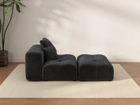Matrix 1-Seater Black Linen Single Sofa | 2-Piece (Includes 1 Ottoman), Living Room Accent, Contemporary Style