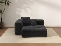 Matrix 1-Seater Black Linen Single Sofa | 1-Piece, Living Room Accent, Modular Design