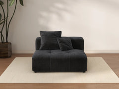 Sofá individual de lino negro de 1 plaza Matrix | 1 pieza, acento para sala de estar, estilo moderno