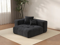 Matrix 1-Seater Black Linen Single Sofa | 1-Piece, Living Room Accent, Modular Design