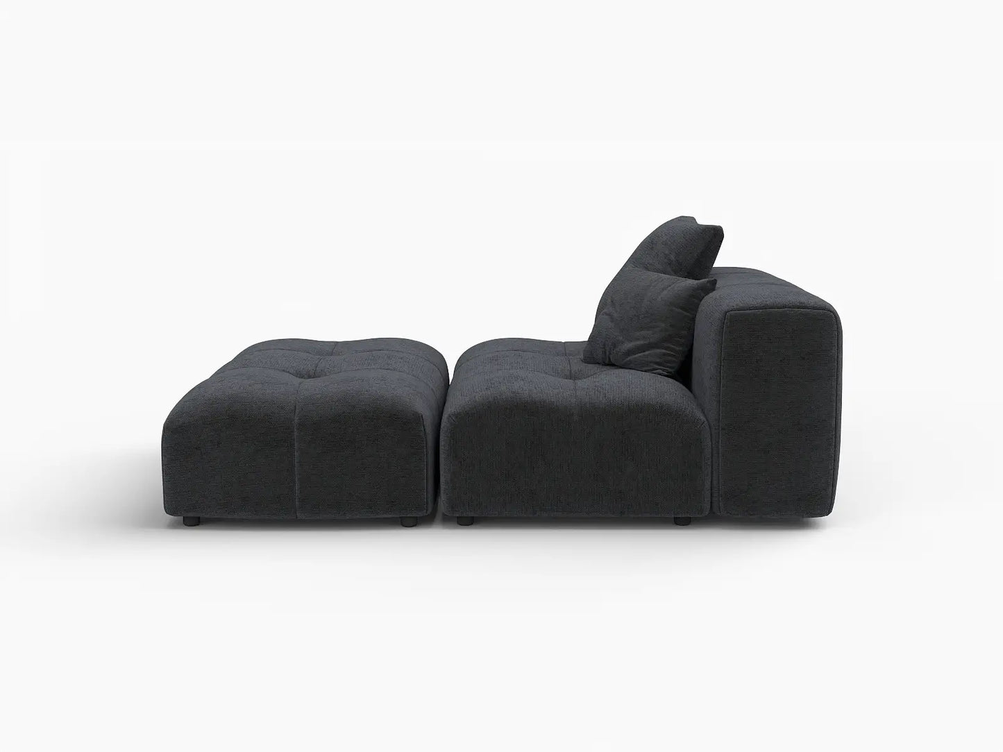 Matrix 1-Seater Black Linen Single Sofa | 2-Piece (Includes 1 Ottoman), Living Room Accent, Contemporary Style