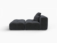 Matrix 1-Seater Black Linen Single Sofa | 2-Piece (Includes 1 Ottoman), Living Room Accent, Contemporary Style