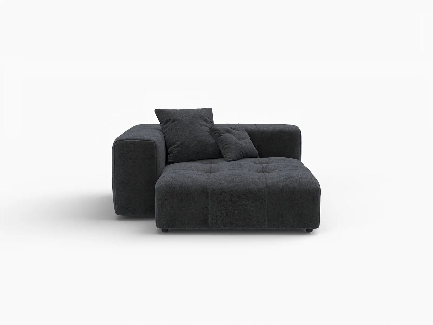 Matrix 1-Seater Black Linen Single Sofa | 1-Piece, Living Room Accent, Modular Design