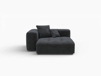 Matrix 1-Seater Black Linen Single Sofa | 1-Piece, Living Room Accent, Modular Design